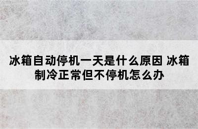 冰箱自动停机一天是什么原因 冰箱制冷正常但不停机怎么办